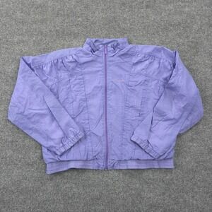 VINTAGE Adidas Jacket Womens Small Purple Lined Track Windbreaker Sports 80s 90s